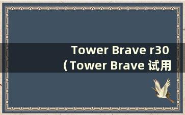 Tower Brave r30（Tower Brave 试用版下载）